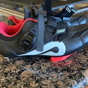 Peloton Black and Red Cycling Shoes